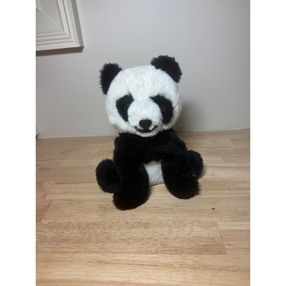 Vintage 1976 Dakin Panda Bear 9" Plush Stuffed Animal Felt Nose Mouth Nut Shell